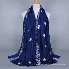 New arrival fashion butterfly embroidery scarf women cotton long scarves and shawls